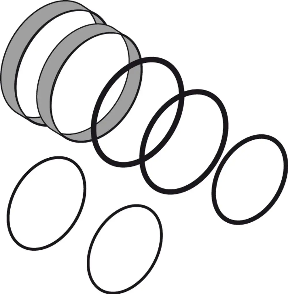 Dichtungsset von Ideal Standard, bestehend aus mehreren Ringen in unterschiedlichen Größen, die zur Abdichtung von Kartuschen verwendet werden.